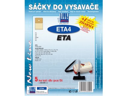 Papírové sáčky do vysavače Jolly ETA4 balení 5+1ks do vysav. ETA