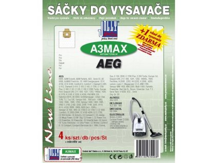 Papírové sáčky do vysavače Jolly MAX A3 balení 4+1ks do vysav. AEG