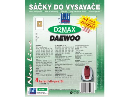Papírové sáčky do vysavače Jolly D2 MAX balení 4+1ks do vysav. DAEWOO