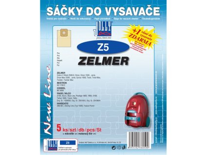 Papírové sáčky do vysavače Jolly Z5 balení 5+1+1ks do vysav. ZELMER