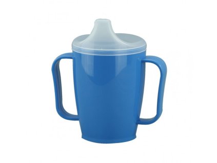 Hrnek s pítkem se dvěma víčky 250 ml modrý