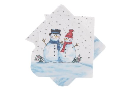 Papírové servírovací ubrousky Orion SNĚHULÁK vykrojené