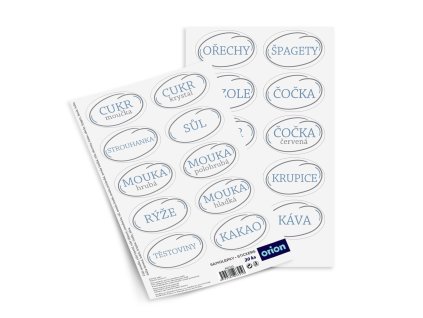 Papírové samolepky na dózy Orion 5x3,25cm bílá