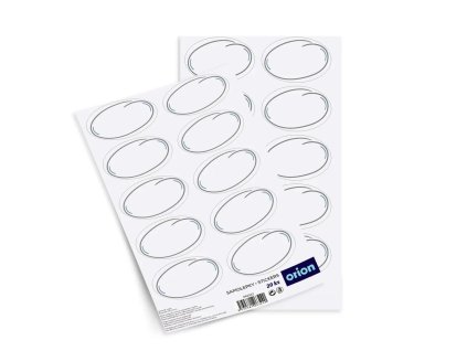 Papírové samolepky na dózy Orion 5x3,25cm prázdné