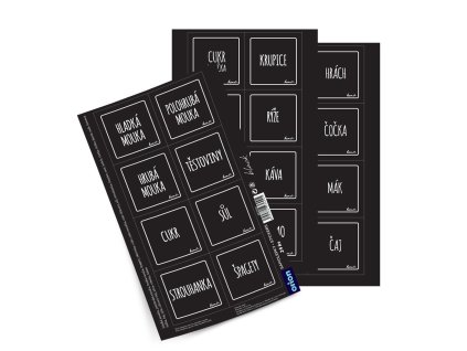 Papírové samolepky na dózy Orion BLACK 28ks