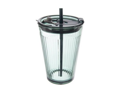 Sklenice s víčkem a brčkem Orion VERDE 0,46 l 1 ks zelená