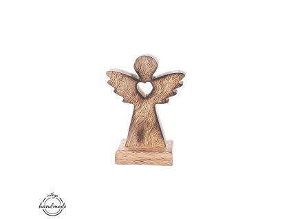 Dřevěný anděl Orion MANGO 8,5x11,5cm