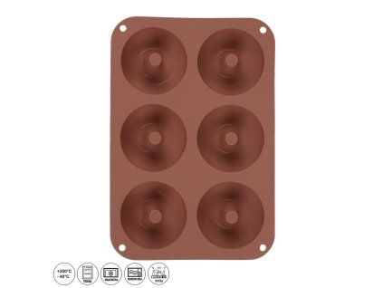 Silikonová forma na pečení Orion donuty hnědá