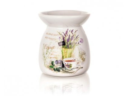 Keramická aroma lampa Banquet LAVENDER 10cm bílá