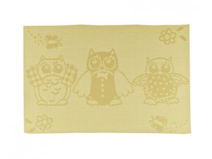 64965 1 banquet prostirani owls yellow 45 x 30 cm