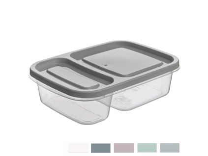 Plastová dóza dělená Smart 0,75 l mix barev