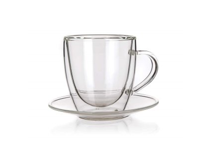 Skleněný dvoustěnný šálek Banquet Doblo vysoký 80 ml