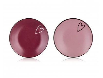 Keramický dezertní talíř Banquet HEART 19cm mix