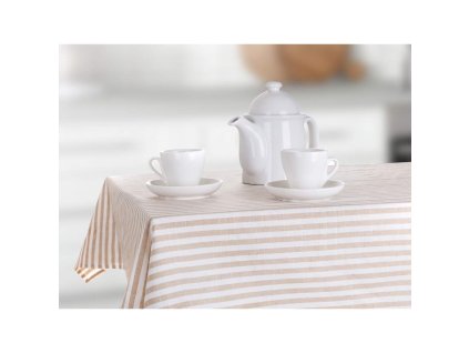 BANQUET Ubrus kuchyňský DENIM Stripes 120 x 140 cm, cappuccino