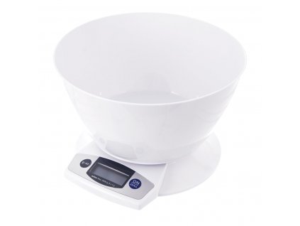 Digitální kuchyňská váha s miskou 5 kg bílá