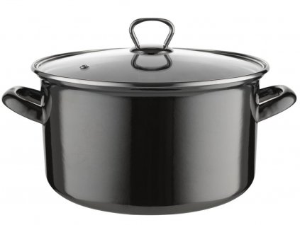 Smaltovaný hrnec s poklicí Metalico 5,6l černý