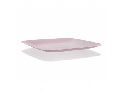 Plastový mělký talíř hranatý BANQUET 23,5 cm růžový