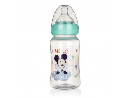 Láhev plastová s dudlíkem MICKEY 240 ml