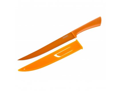 Nerezový porcovací nůž s nepřilnavým povrchem Banquet FLARET 33,5cm oranžová