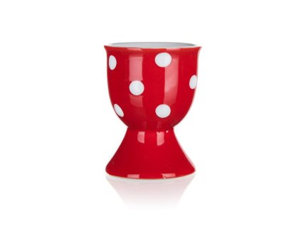 Keramický kalíšek na vajíčka Banquet DOTS 7cm červený