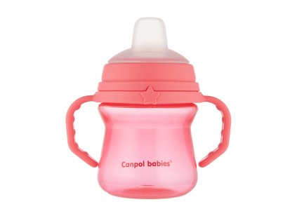 Hrneček se silikonovým pítkem Canpol babies FirstCup 150ml růžový
