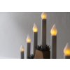 Hnědý dřevěný adventní svícen LED filament imitace plamene