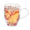 Skleněný dvoustěnný hrnek Orion DOUBLE květy 0,36 l