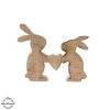 Dřevěný zajíc Orion MANGO srdce  19,5x2,3x16cm.
