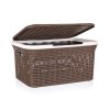 BRILANZ Koš ratanový s víkem 27 l, 46,5 x 34 x 24,5 cm, hnědý