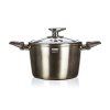 BANQUET Hrnec s nepřilnavým povrchem METALLIC PLATINUM 20 x 13,5 cm, 3,6 l, s poklicí