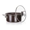 BANQUET Kastrol smaltovaný GRANITE Dark Brown 2l