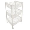Plastový regál s kolečky 3 patra bílý