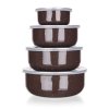 Sada smaltovaných misek Banquet GRANITE 8 ks hnědá