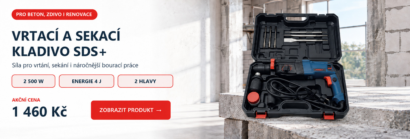 Vrtací a sekací kladivo SDS+ 2500 W v kompletní sadě