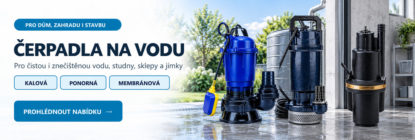 Čerpadla na čistou i znečištěnou vodu pro sklep, studnu, jímku a stavbu