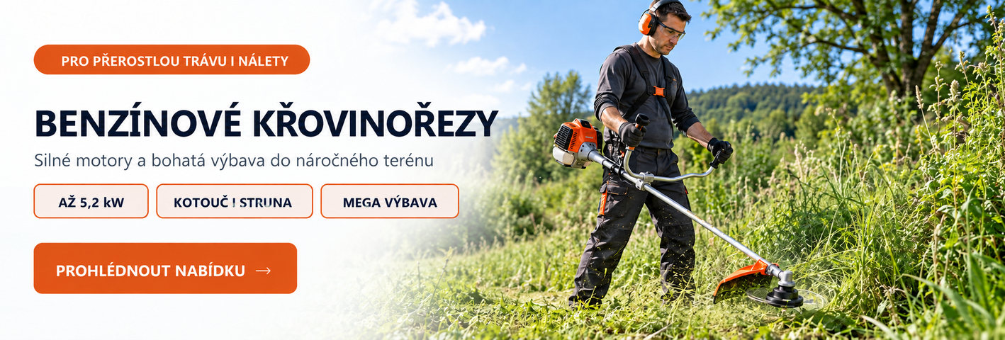 Benzínové křovinořezy na přerostlou trávu a nálety