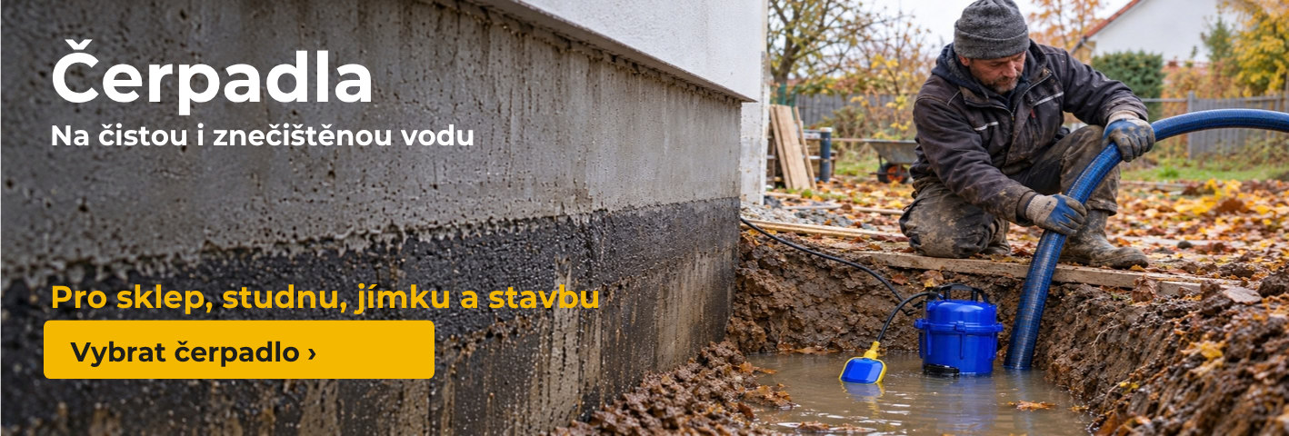 Čerpadla na čistou i znečištěnou vodu pro sklep, studnu, jímku a stavbu