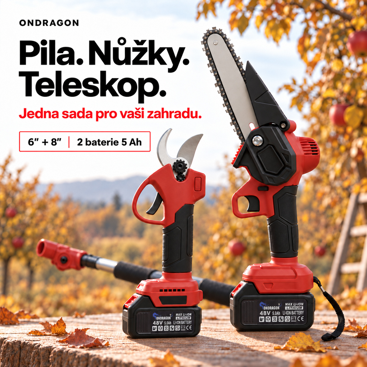 ONDRAGON XXXL – pila, nůžky a teleskop v podzimním provedení