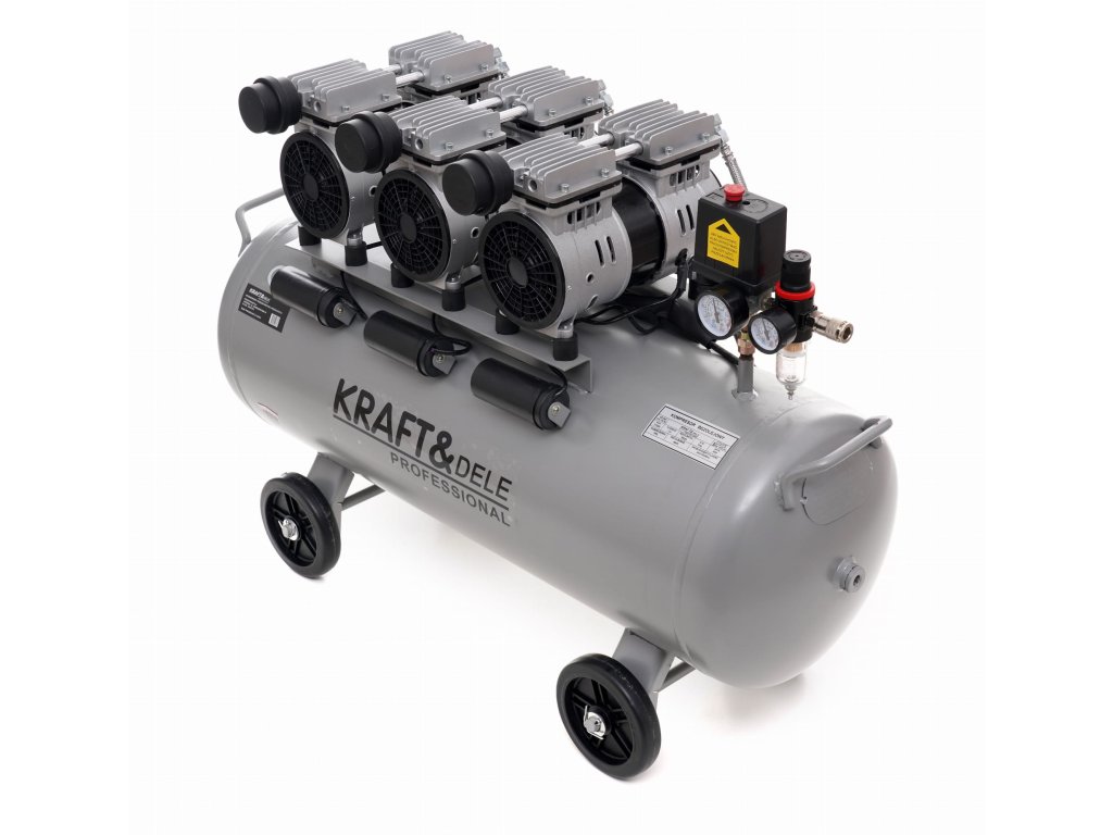 Bezolejový kompresor – 100 l, 3×1500 W, 8 bar