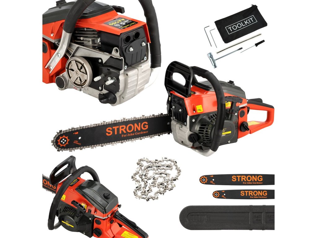 54939 benzinova retezova pila standard 4500 2x retez a vodici lista 18 15 1