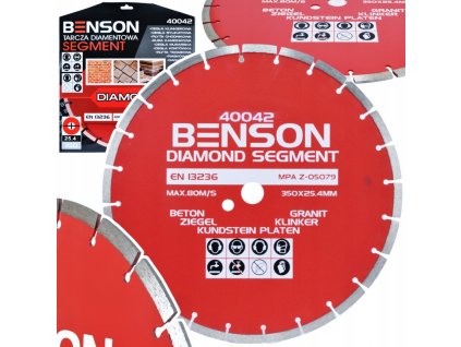 Screenshot 2025 09 24 at 12 02 55 TARCZA DIAMENTOWA BENSON 350X25.4 CEGŁA BETON PIASKOWIEC DACHÓWKA KOSTKA (5905427505181) • Cena Opinie 17095337564 • Allegro