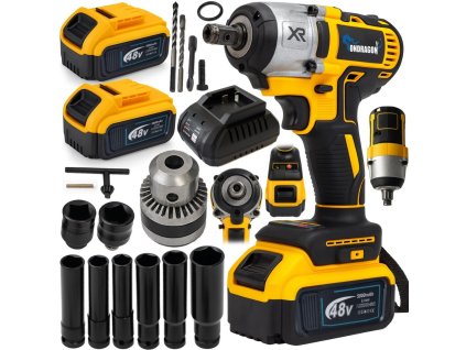 48V KLUCZ AKUMULATOROWY UDAROWY DO KOL 12 550Nm 2 AKUMULATOR 2W1 WIERTARKA [19779] 1200