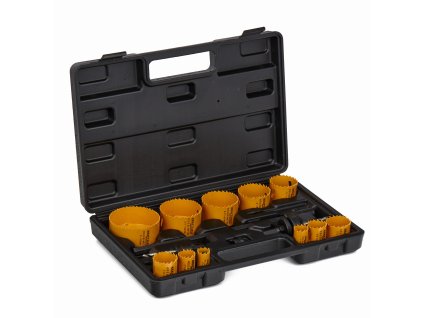 Sada vrtáků do dřeva a kovu 17 ks, 19–76 mm s adaptérem KD10758