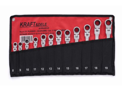 Ploché klíče s ráčnou, ohebné, 12 ks, 8–19 mm KD10947