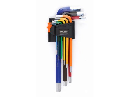 SADA BAREVNÝCH IMBUSOVÝCH KLÍČŮ HEX 9 KS KD11931