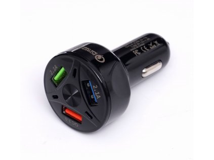Autonabíječka quick charge 3 usb porty led kd1238