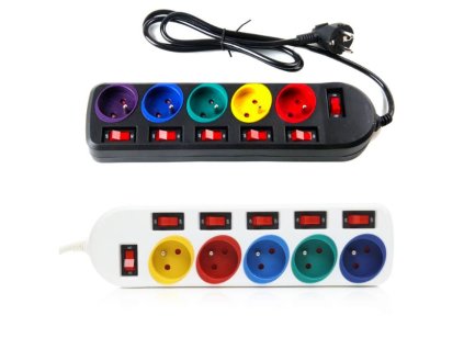 Prodlužovací kabel 1,5 m, 5 zásuvek, ČERNÝ KD4000-CZ
