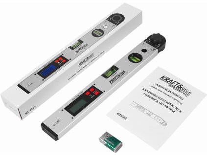 ELEKTRONICKÝ ÚHLOMĚR S LCD VODOVÁHEM 400 MM KD3561