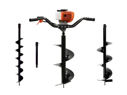 54948 benzinova vrtacka 2 ks vrtaky 10 cm 20 cm 30 cm adapter 50 cm 1 2