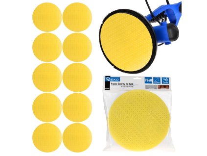 55380 brusny papir na disk kotouc s otvory 225 mm p240 zirafa 10 100 500